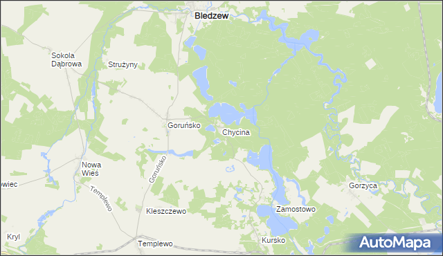 mapa Chycina, Chycina na mapie Targeo