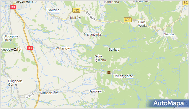 mapa Góra Igliczna, Góra Igliczna na mapie Targeo