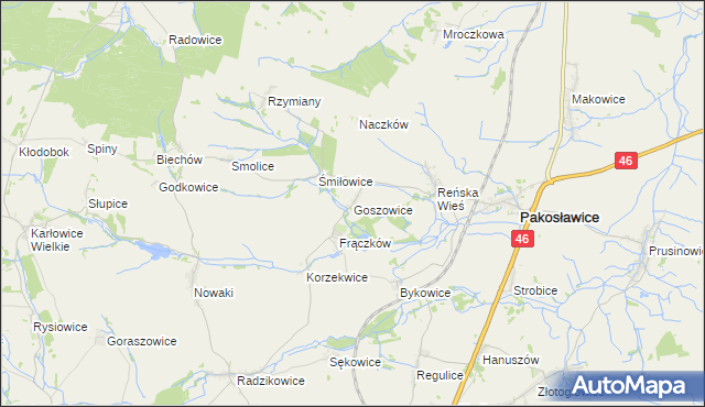 mapa Goszowice, Goszowice na mapie Targeo