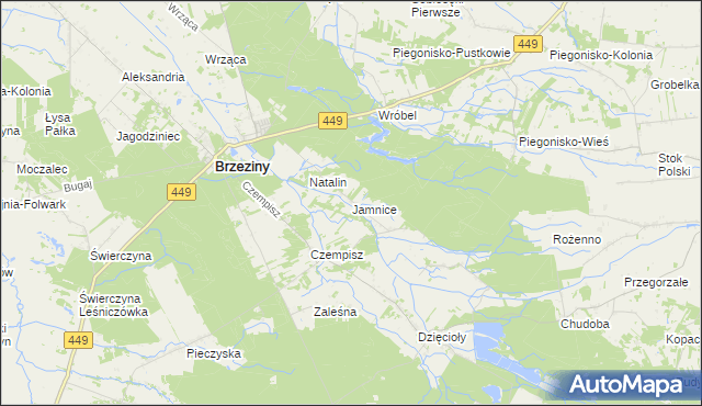 mapa Jamnice, Jamnice na mapie Targeo