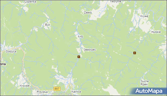 mapa Jaworzec, Jaworzec na mapie Targeo