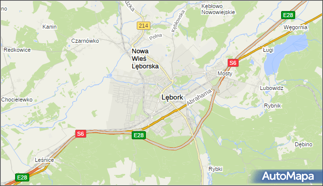 mapa Lębork, Lębork na mapie Targeo