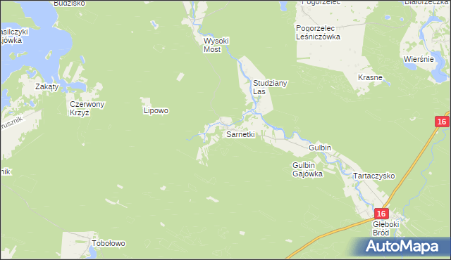 mapa Sarnetki, Sarnetki na mapie Targeo