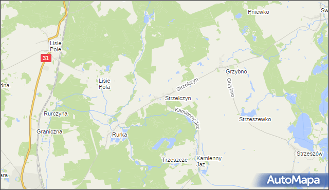 mapa Strzelczyn, Strzelczyn na mapie Targeo