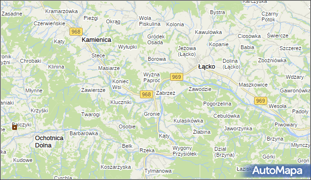 mapa Zabrzeż, Zabrzeż na mapie Targeo