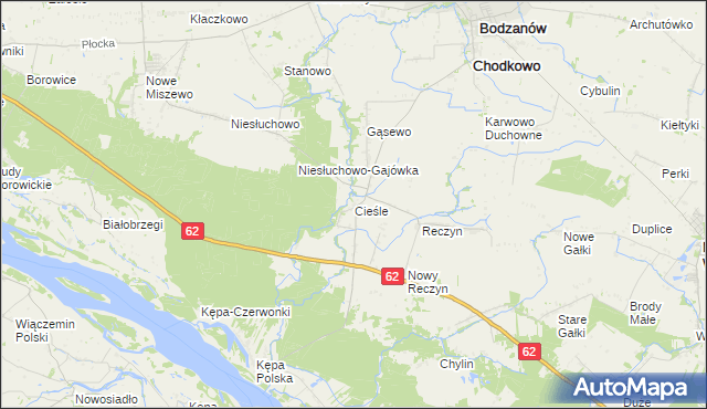 mapa Cieśle gmina Bodzanów, Cieśle gmina Bodzanów na mapie Targeo