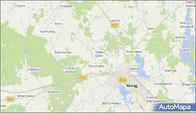 mapa Szymanowo gmina Morąg, Szymanowo gmina Morąg na mapie Targeo