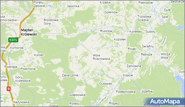 mapa Wola Rusinowska, Wola Rusinowska na mapie Targeo