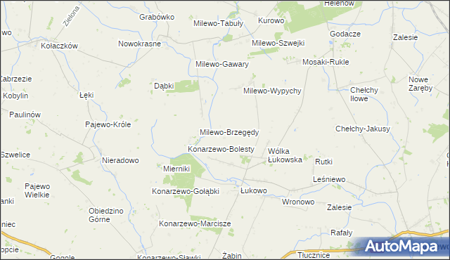 mapa Milewo-Malonki, Milewo-Malonki na mapie Targeo