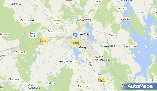 mapa Morąg, Morąg na mapie Targeo