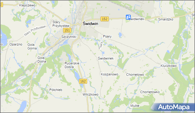 mapa Świdwinek, Świdwinek na mapie Targeo