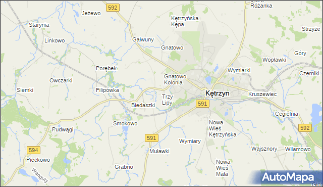 mapa Trzy Lipy, Trzy Lipy na mapie Targeo