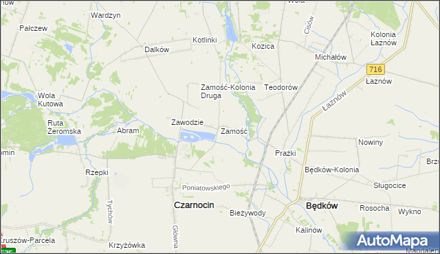 mapa Zamość gmina Czarnocin, Zamość gmina Czarnocin na mapie Targeo