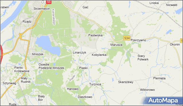 mapa Kobylanka gmina Grudziądz, Kobylanka gmina Grudziądz na mapie Targeo
