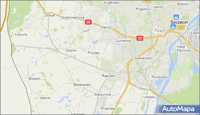 mapa Ostoja gmina Kołbaskowo, Ostoja gmina Kołbaskowo na mapie Targeo