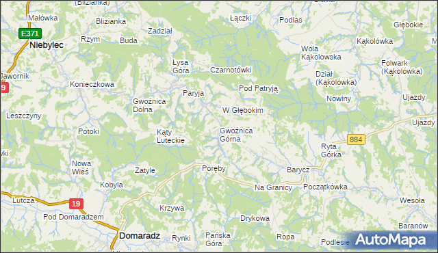 mapa Gwoźnica Górna, Gwoźnica Górna na mapie Targeo