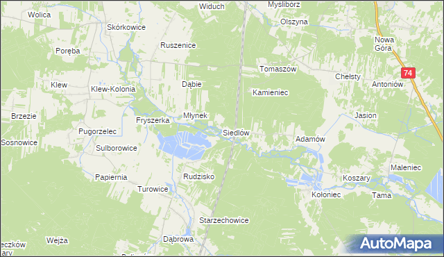 mapa Siedlów, Siedlów na mapie Targeo