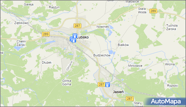 mapa Budziechów, Budziechów na mapie Targeo