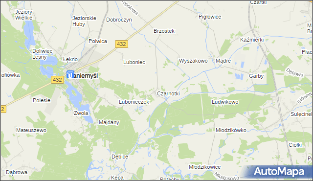 mapa Czarnotki, Czarnotki na mapie Targeo