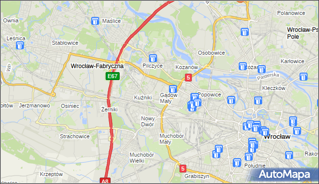 mapa Gądów Mały, Gądów Mały na mapie Targeo