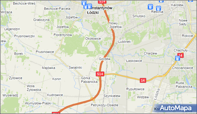 mapa Gorzew, Gorzew na mapie Targeo