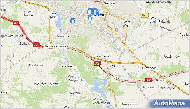 mapa Grabianów, Grabianów na mapie Targeo