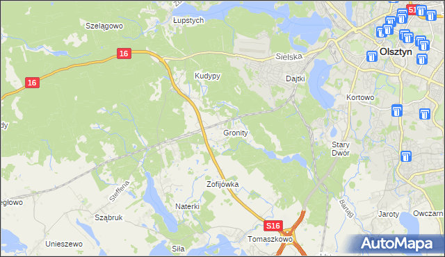 mapa Gronity, Gronity na mapie Targeo