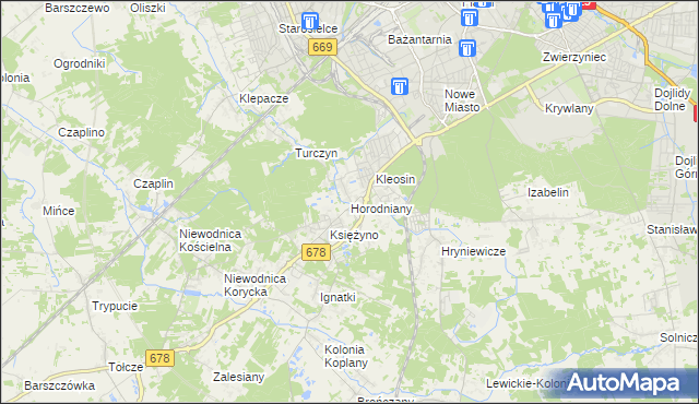 mapa Horodniany, Horodniany na mapie Targeo
