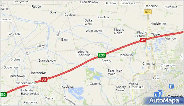 mapa Izdebno Nowe, Izdebno Nowe na mapie Targeo