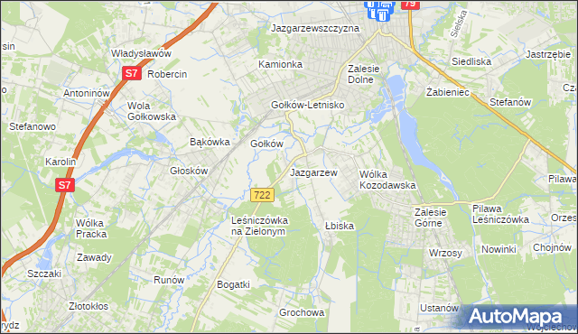 mapa Jazgarzew, Jazgarzew na mapie Targeo