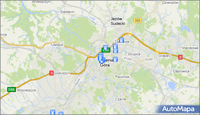 mapa Jelenia Góra, Jelenia Góra na mapie Targeo
