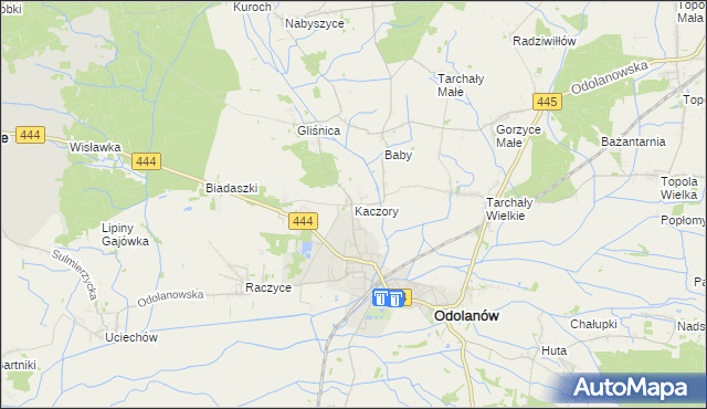 mapa Kaczory gmina Odolanów, Kaczory gmina Odolanów na mapie Targeo