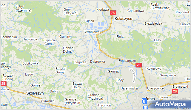 mapa Krajowice, Krajowice na mapie Targeo