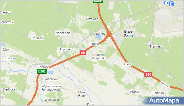 mapa Kruszyn Krajeński, Kruszyn Krajeński na mapie Targeo