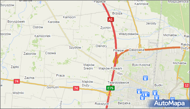 mapa Majków Mały, Majków Mały na mapie Targeo