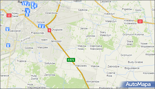mapa Maków Nowy, Maków Nowy na mapie Targeo