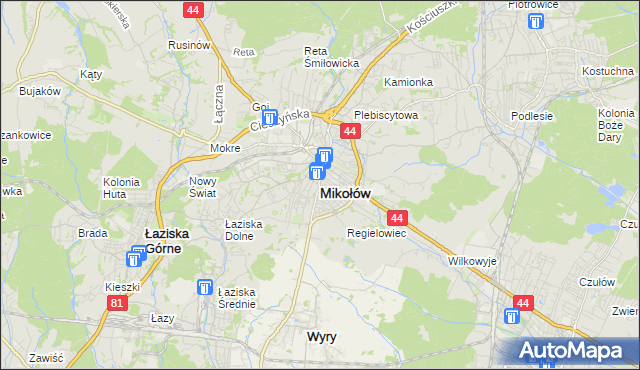 mapa Mikołów, Mikołów na mapie Targeo