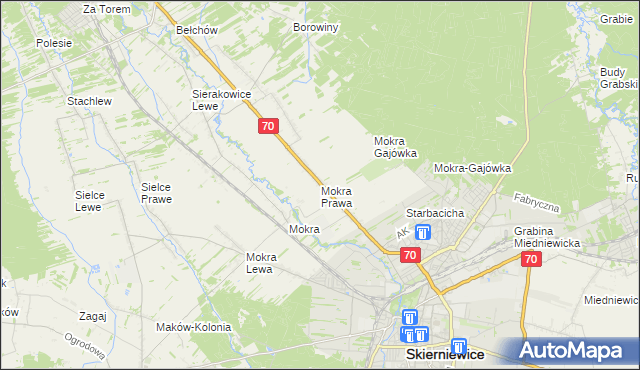 mapa Mokra Prawa, Mokra Prawa na mapie Targeo