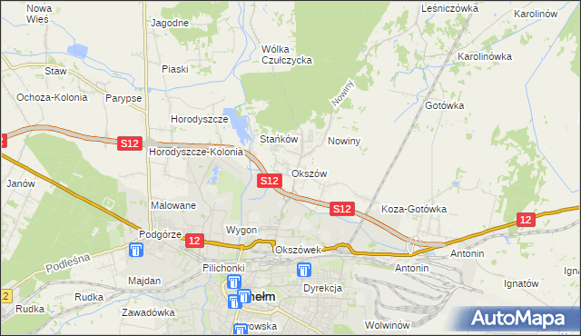 mapa Okszów, Okszów na mapie Targeo