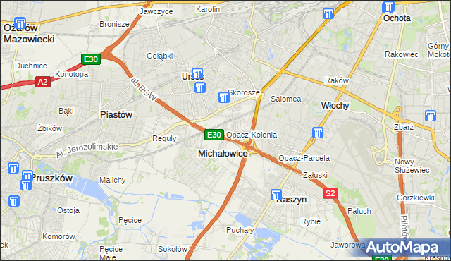 mapa Opacz-Kolonia, Opacz-Kolonia na mapie Targeo