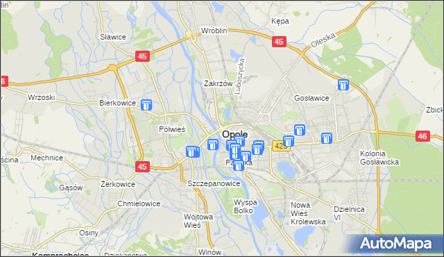 mapa Opola, Opole na mapie Targeo