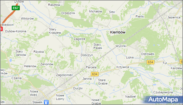 mapa Pasek gmina Klembów, Pasek gmina Klembów na mapie Targeo