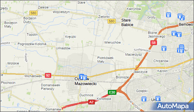 mapa Piotrkówek Mały, Piotrkówek Mały na mapie Targeo