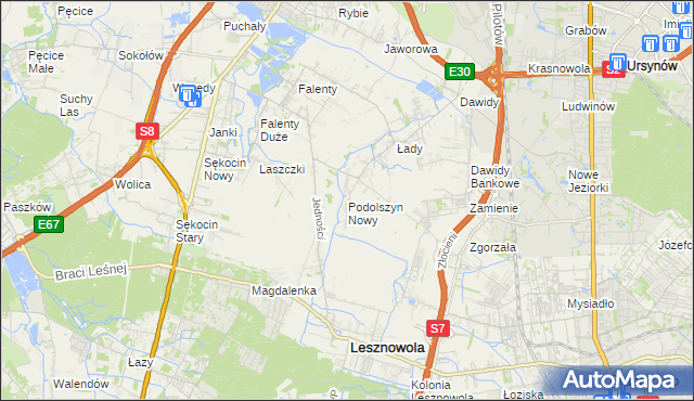 mapa Podolszyn Nowy, Podolszyn Nowy na mapie Targeo