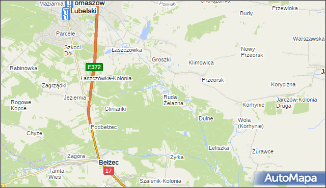 mapa Ruda Żelazna, Ruda Żelazna na mapie Targeo