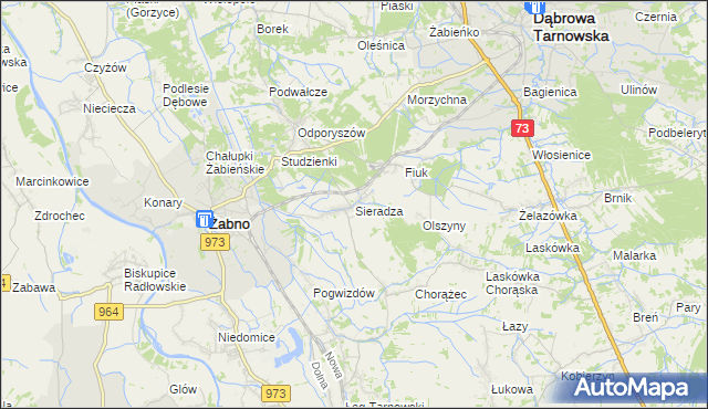 mapa Sieradza, Sieradza na mapie Targeo