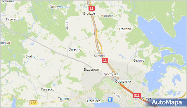 mapa Skotniki gmina Szczecinek, Skotniki gmina Szczecinek na mapie Targeo