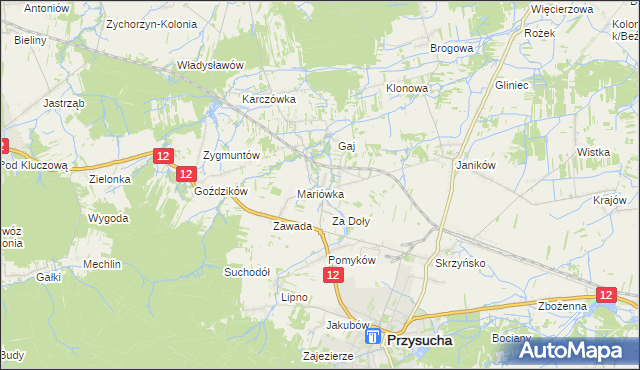 mapa Smogorzów gmina Przysucha, Smogorzów gmina Przysucha na mapie Targeo