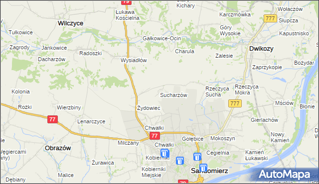 mapa Sucharzów, Sucharzów na mapie Targeo