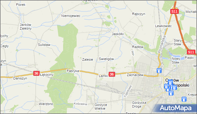mapa Świeligów, Świeligów na mapie Targeo